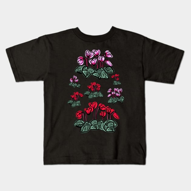 Cyclamen flowers Kids T-Shirt by CindyS